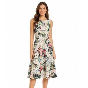 Paper Dolls Women's Floral Print Sleeveless Raw Hem Fit & Flare Midi Dress Sz 8